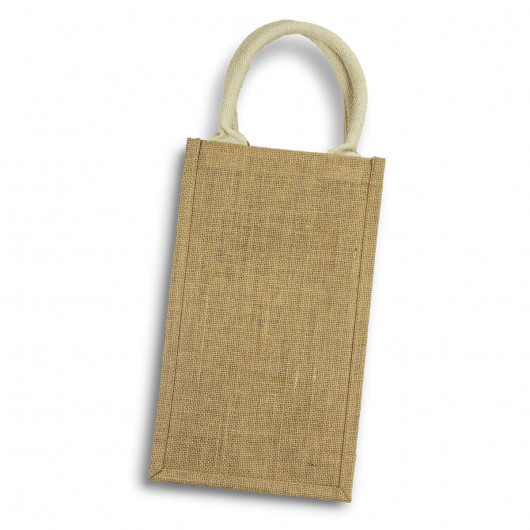 Window Jute Double Wine Carriers Back